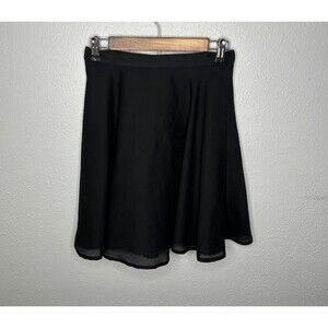Vintage 90s Hampton Nites Fully Lined A Line Swing Black Skirt Size 6